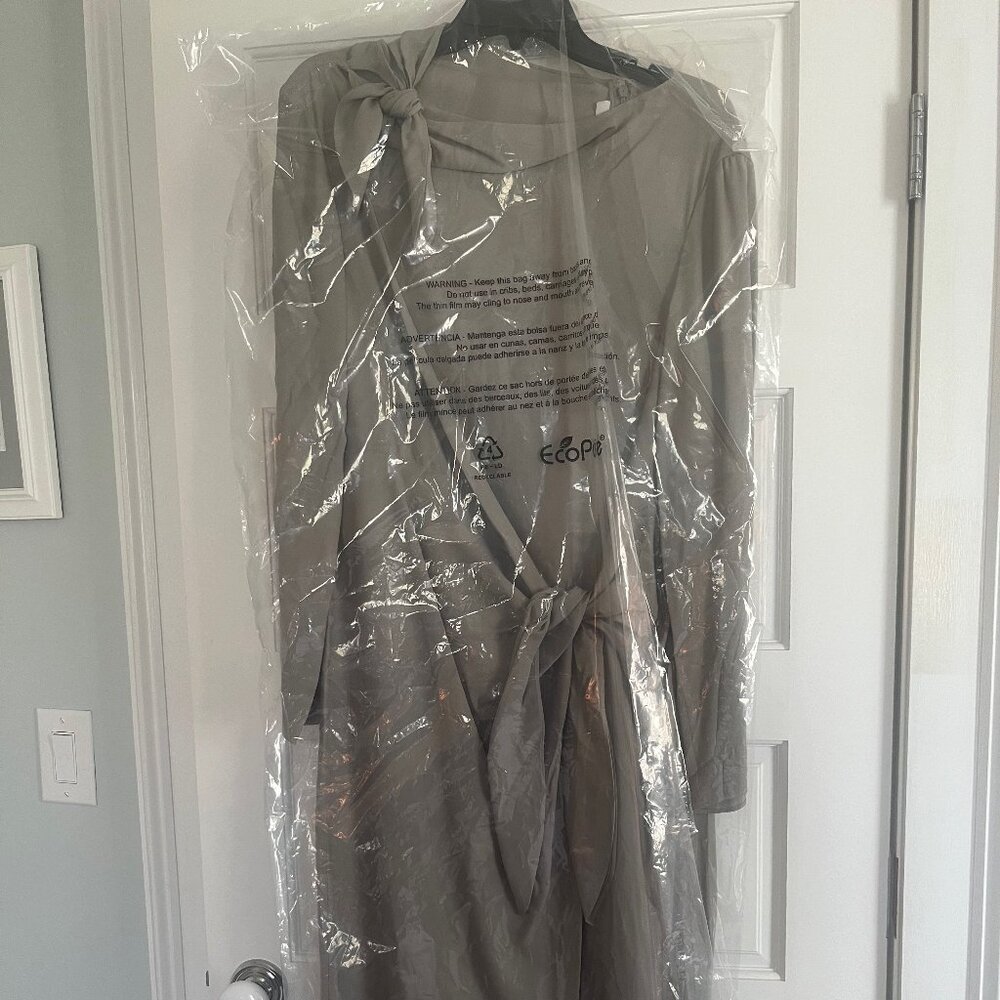 Tibi Feather Weight Eco Crepe Benedict Dress - Grey - 4 - Picture 3 of 12